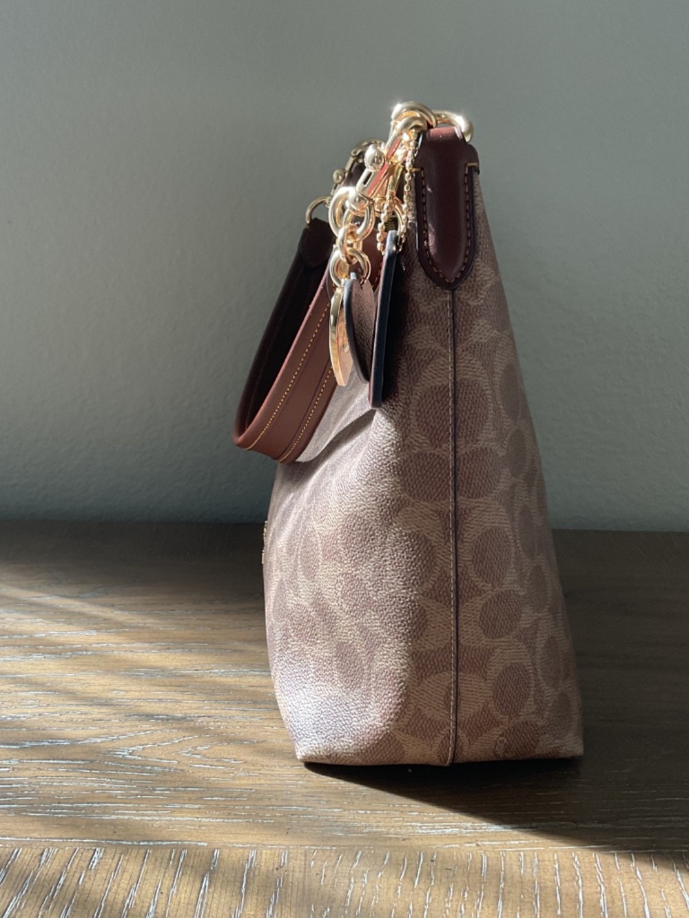 Coach Laurel Shoulder Bag-Signature Canvas with Bag Charm - Picture 4 of 15